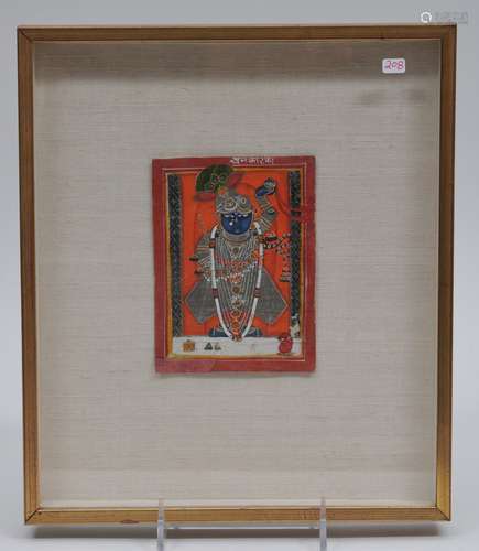 Miniature painting. India. 19th century. Ink, mineral pigments on heavy paper. Shiva Natraj. 5