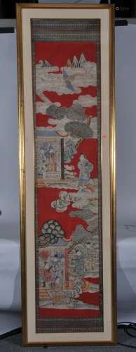 Textile panel. China. Late 19th century. K'ossu tapestry weave  with a scene of The Immortals. 78