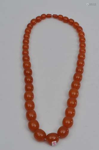 Set of Amber beads. Butterscotch colour. Graduated, largest bead 1