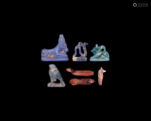 Egyptian Hardstone Amulet Group