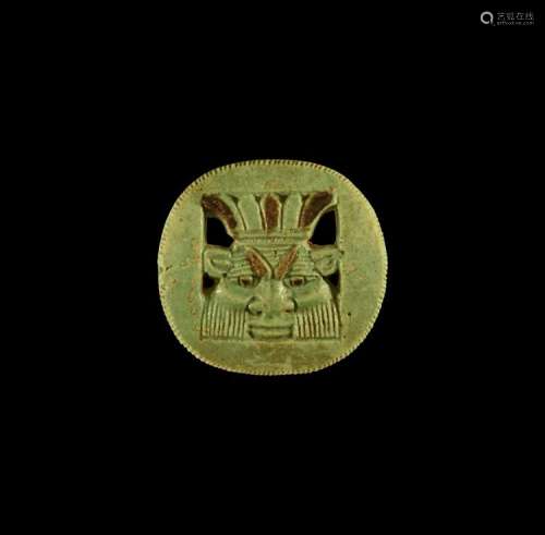 Egyptian Large Bes Amuletic Plaque