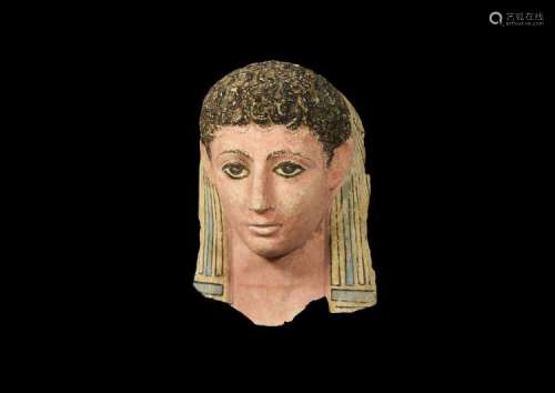 Egyptian Polychrome Mask of a Young Female