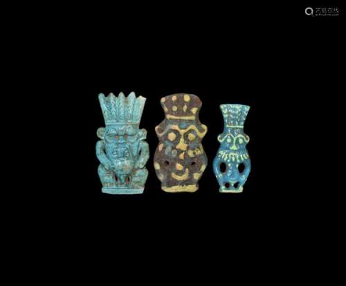 Egyptian Very Large Bes Amulet Group