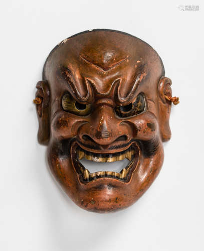 A NOH MASK OF SHIKAMI (BITING LION)