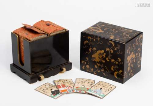 RARE SMALL BOX WITH UTAGARUTA PLAYING CARDS