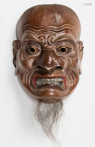 A NOH MASK OF WASHIBANA AKUJ (EAGLE-NOSED FIERCE OLD MAN)