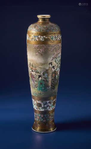 AN ELEGANT SATSUMA VASE BY YUZAN