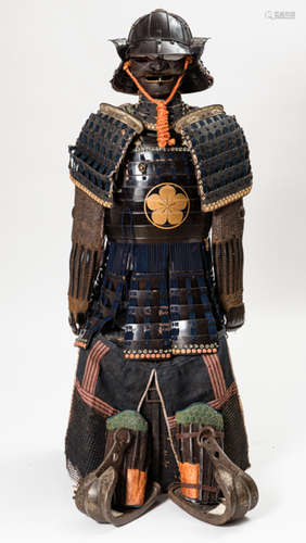 A SAMURAI ARMOUR WITH HELMET