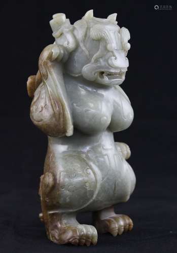 An Archaic Style Jade Figurine, Qing Dynasty.