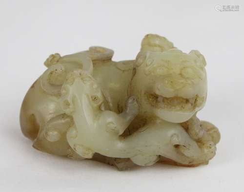 An Archaic Style Jade Figurine, Qing Dynasty.