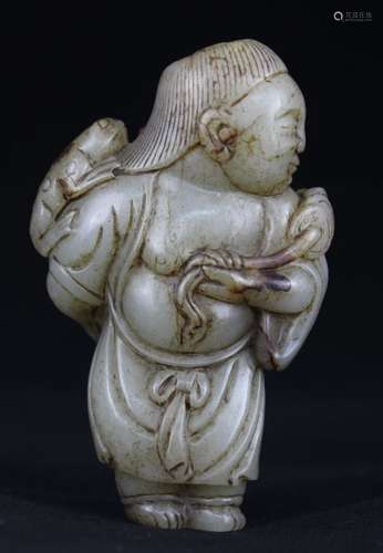 An Archaic Style Jade Figurine, Qing Dynasty.