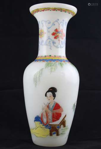 An Enameled Glass Vase, China, Probably Republic Period.