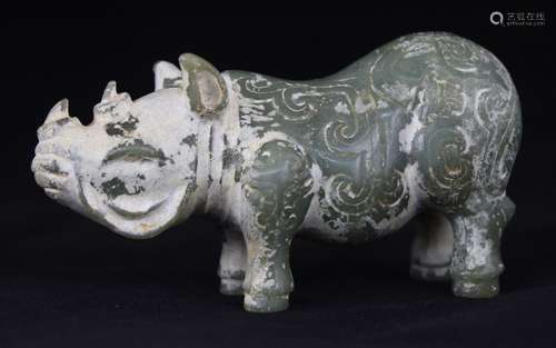 An Archaic Style Jade Figurine, Qing Dynasty.