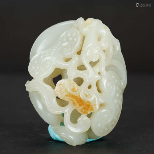 CHINESE WHITE JADE CARVED LINGZHI