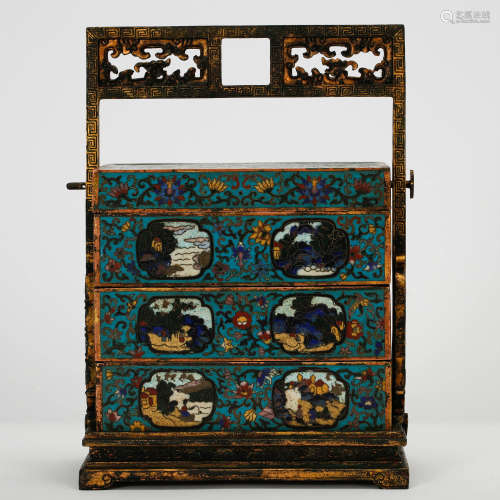 CHINESE CLOISONNE ENAMEL STACKED BOXES