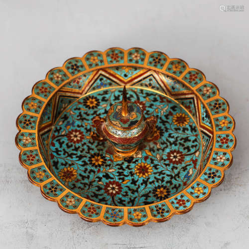 CHINESE CLOISONNE CANDLE STAND