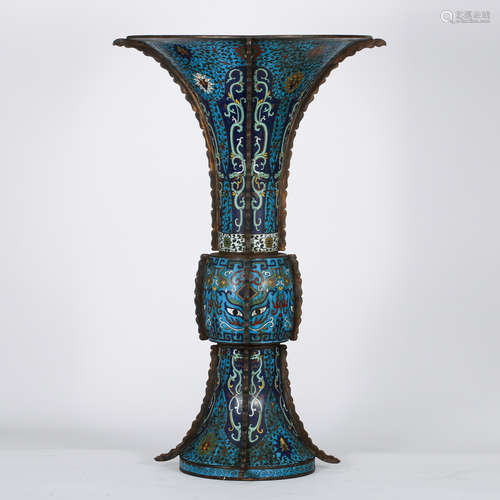 CHINESE CLOISONNE ENAMEL GU VASE