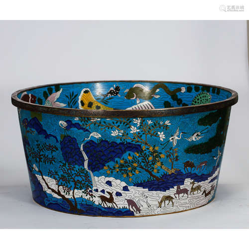 CHINESE LARGE CLOISONNE BASIN