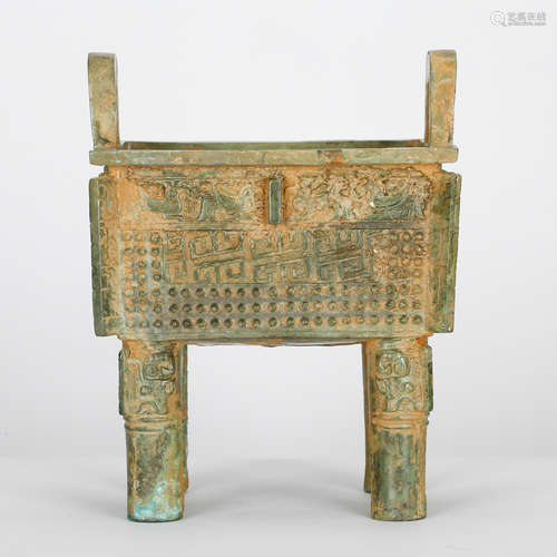 CHINESE BRONZE CENSER ARCHAIC STYLE