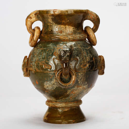 CHINESE ARCHAIC JADE VASE