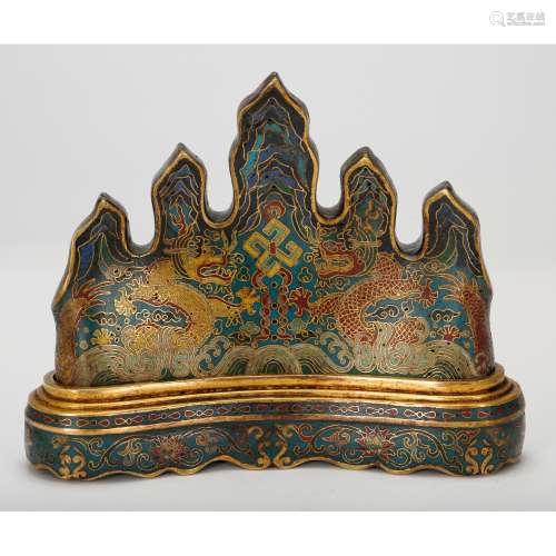 CHINESE CLOISONNE BRUSH REST