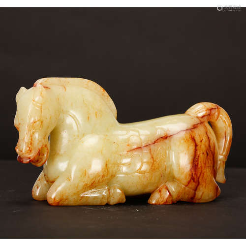 CHINESE ARCHAIC JADE HORSE