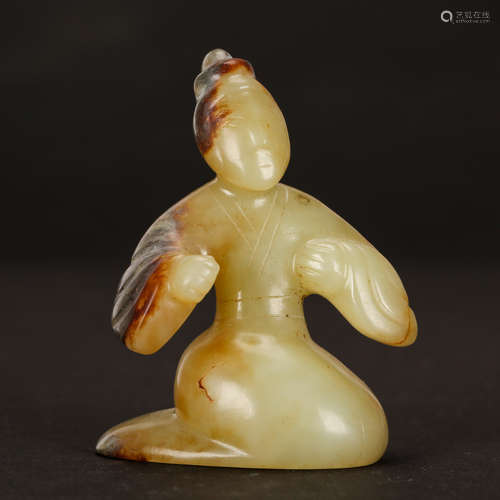 CHINESE ARCHAIC JADE FIGURINE