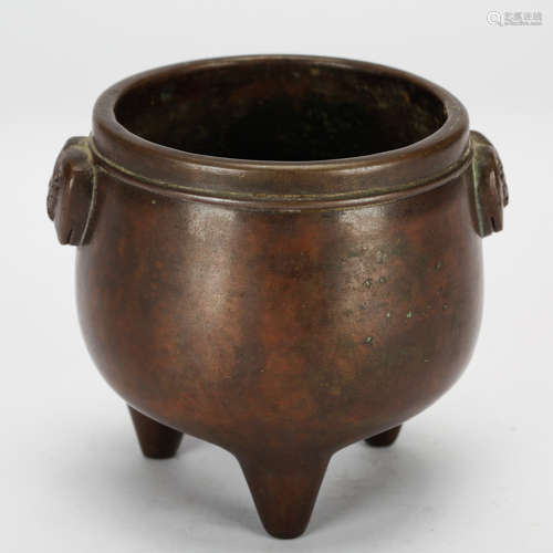 CHINESE BRONZE TRIPOD CENSER