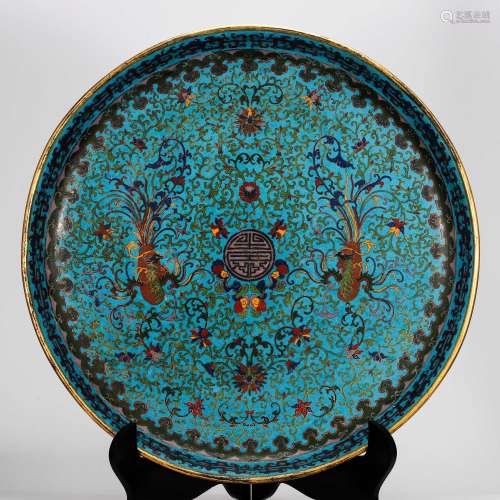 CHINESE LARGE CLOISONNE CHARGER