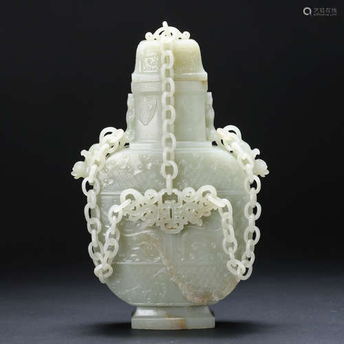 CHINESE LARGE CELADON JADE VASE