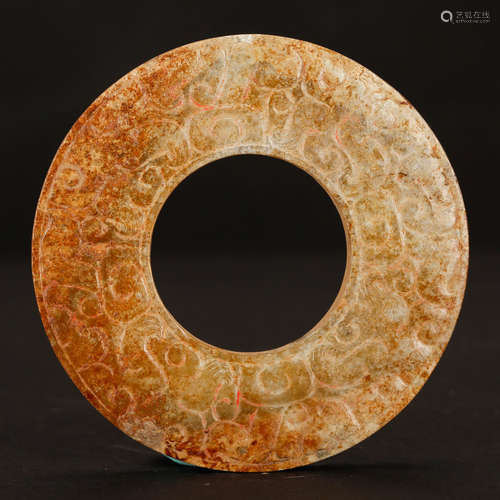 CHINESE ARCHAIC JADE BI DISK