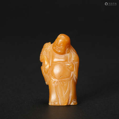 CHINESE SOAPSTONE FIGURE OF HOTEI