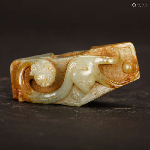 CHINESE ARCHAIC JADE SWORD GUARD