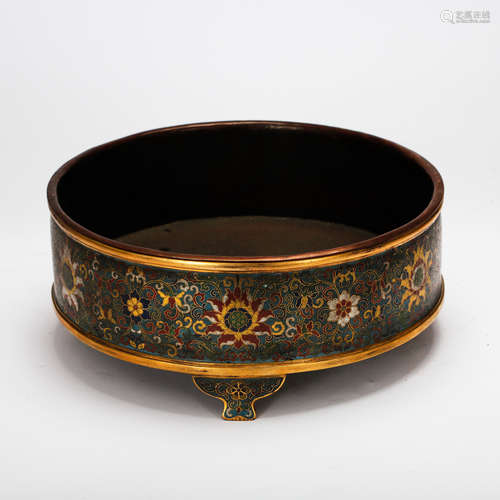 CHINESE CLOISONNE ENAMEL TRIPOD CENSER