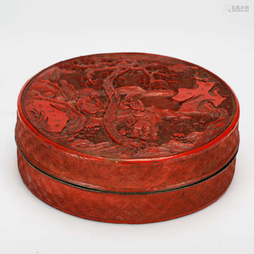 CHINESE CINNABAR LACQUER COVER BOX