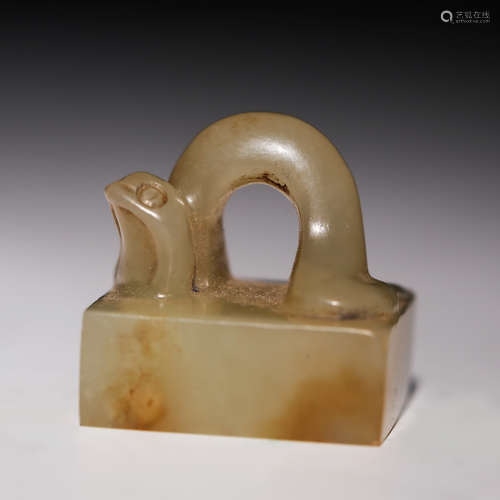 CHINESE CELADON JADE SEAL