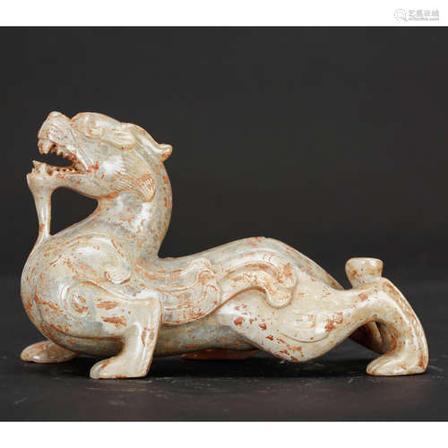 CHINESE ARCHAIC JADE BEAST