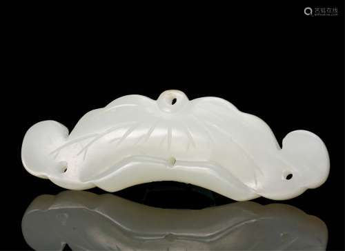 CHINESE WHITE JADE LOTUS LEAF