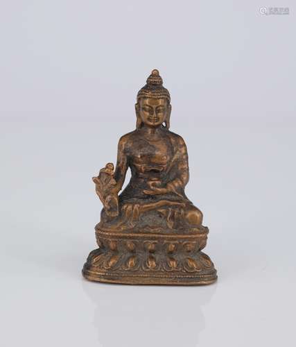 CHINESE BRONZE SEATED FIGURE