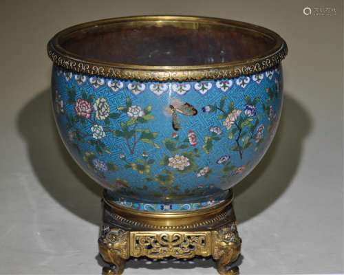 CHINESE CLOISONNE FISH BOWL