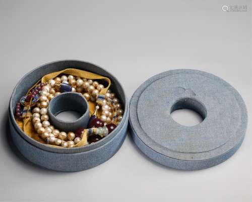 CHINESE QING OFFICIAL PEARL COURT BEADS NECKLACE