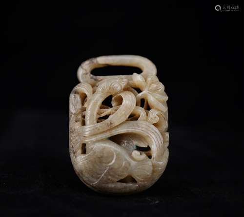 CHINESE JADE BELT ORNAMENT IN OPEN WORK