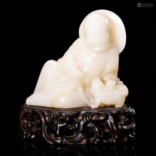 CHINESE WHITE JADE CARVED LOHAN