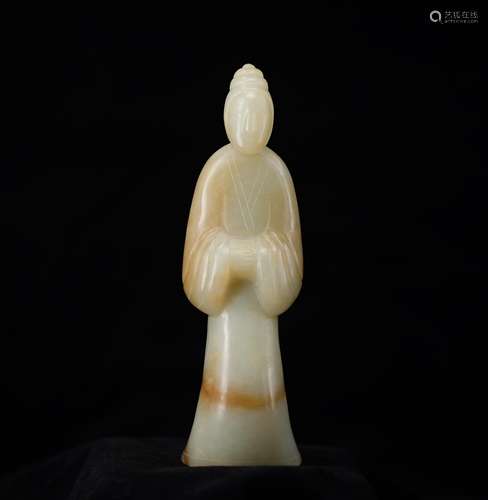 CHINESE ARCHAIC JADE FIGURINE