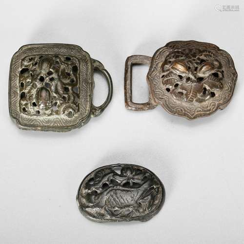 CHINESE BRONZE BELT BUCKLES