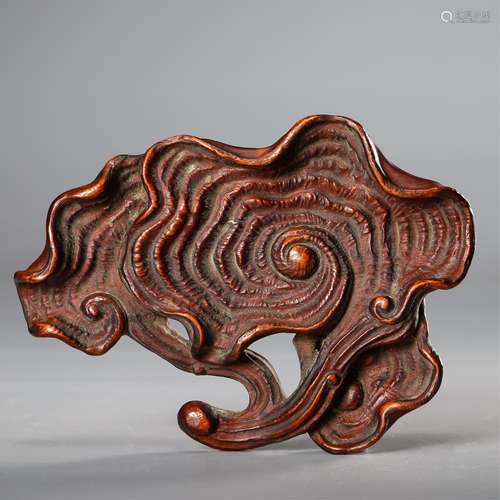 CHINESE HARDWOOD CARVED LINGZHI