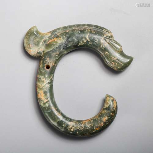 CHINESE NEOLITHIC JADE DRAGON PENDANT