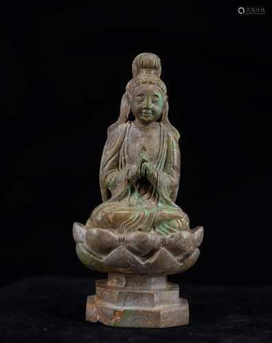 CHINESE TURQUOISE FIGURE OF GUANYIN