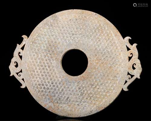 CHINESE ARCHAIC JADE BI DISK