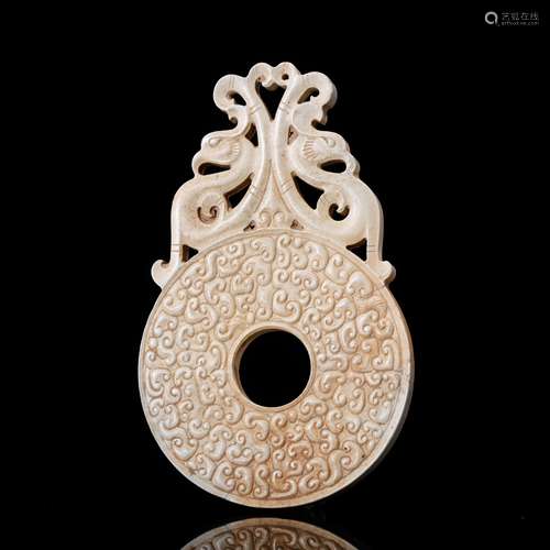 CHINESE ARCHAIC JADE BI DISK